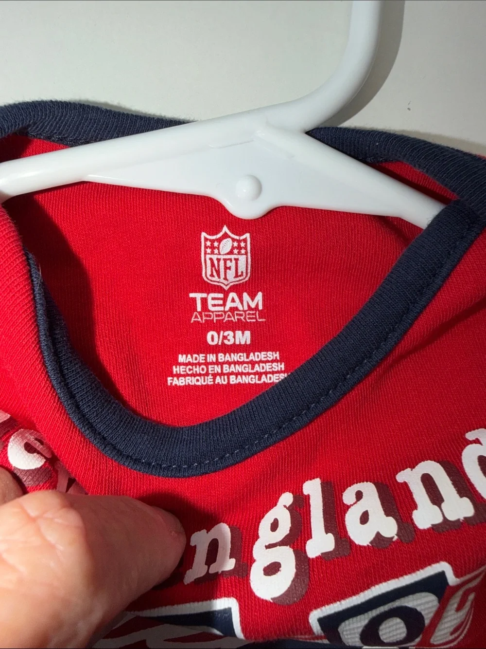NFL New England Patriots Baby Bodysuit 3-Pack — Red, Navy, Gray